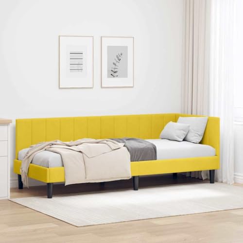 Amorsee- Einzelbett, Schlafsofa, Bettsofa, Farbauswahl, Bettgestell, Komfortbett, Bett 80 x 200 cm für Jugendzimmer, Schlafmöbel, Gelb