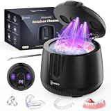 UMPOPO Ultrasonic Retainer Cleaner Machine 48kHz, Dental Cleaning Pod, Ultrasonic Retainer Cleaner for Dentures, Aligners, Mouth Guards, Toothbrush Heads and Jewelry with 200ML Capacity, LAB Supply