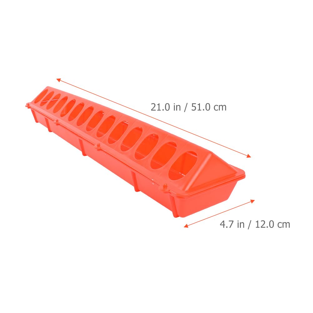 BUTIFULSIC Pigeon Feeding Trough Long Red Bird Food Feeder for Pigeons and Chickens Durable Feeding Food Groove Bowl for Bird Food Dispensing and Feeding