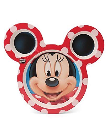 Mickey Mouse Shape Snack Plates Kids Dinnerware Set Divided Food Tray for Kids for Breakfast, Lunch, Dinner and Snack Serving Sectioned Food Plates