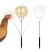 Chicken Feeders - 2PCS Outdoor Poultry Feeder With Ground Stake | Refillable Movable Trough For Hens & Birds | Chicken Feeder For Garden Farm Shed | Backyard Feeding Station For Poultry Field Exercise
