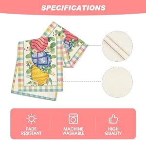 Artoid Mode Buffalo Plaid Daisy Egg Easter Table Runner Seasonal Kitchen Dining Table Decoration for Indoor Home Party 13×72 Inch