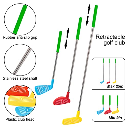 image for Liberry Kids Golf Club Set, Retractable Toy Golf Clubs for Toddlers, M