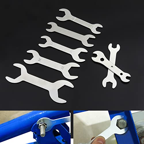 NWpangu Ultra Thin Double-Open Ended Wrench Set, Stainless Steel Repair Tool Set Combination Spanners, 7PCS in Different Sizes