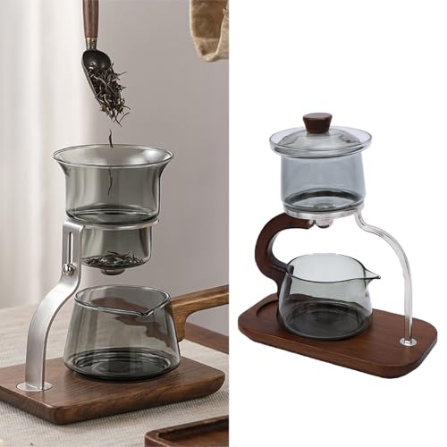 Ensemble de théière infuseur séparation eau verre borosilicate ergonomique - 4