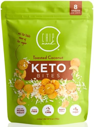 ChipMonk Keto Cookie Bites – Keto Snacks with Zero or Low Carb, Gluten-Free Keto Cookies, Nutritious, High Fat, Protein, Low Sugar Dessert Snack Foods for Ketogenic Diet or Diabetics, Macro Nutrition – 1 Pouch – 8 Bites