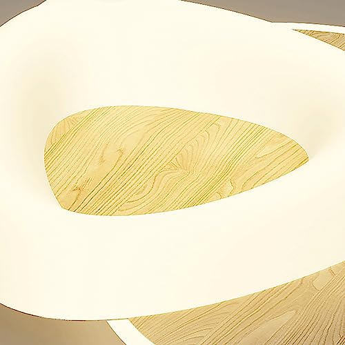 Lámpara de techo LED regulable moderna de 38W triangular de metal acabado madera 7