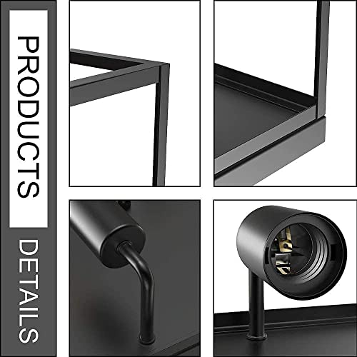 Dllt Industrial Metal Flush-Mount Ceiling Lighting Fixture, 13” Square Farmhouse Close To Ceiling Light For Kitchen Hallway Bedroom Foyer Dining Room, Front Porch, Outdoor, Matte Black, 2-Light #TOP3