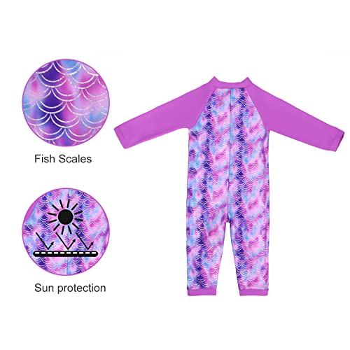 weVSwe Baby Girl Toddler Rash Guard Swimsuit Sun Protection Beachwear Zipper Bathing Suit 0-3 Years2