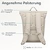 LARKSON Rucksack Damen & Herren Beige - Janne - Rolltop Rucksack mit Laptopfach für Uni, Arbeit, Reise & Fahrrad - Backpack Tagesrucksack Mittelgroß - Wasserabweisend #3