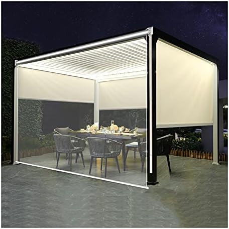 SANJIAOJIA PVC Stores à Enroulement Transparent,Stores Imperméable Transparent Pergola Extérieure,Coupe-Vent,Anti-Pluie HD Rideau Pour Balcon De