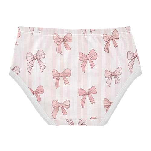 Wusikd Pink Bows Stripe Girls' Underwear Cotton Girls Briefs Soft Toddler Underwear 2T2