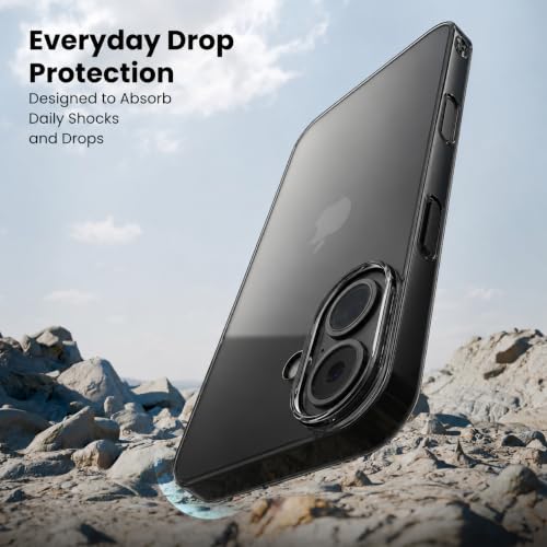 Image of VONZEE Anti Scratch Semi Translucent Cover for iPhone 16 Case, Premium PC + TPU Phone Cases Drop Proof, Slim Anti Yellowing Never Yellowing Shockproof
