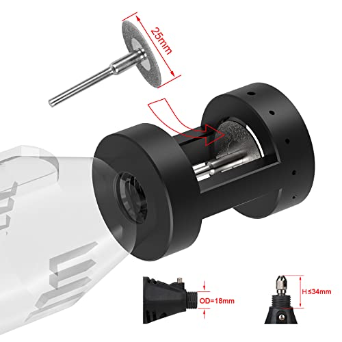 3Mirrors Aluminum Tungsten Electrode Sharpener Grinder Head Tig Welding Tool With Cut-Off Slot Multi-Angle & Offsets, 5X 25Mm Double Diamond Wheels, 1X Connecting Rod #TOP2