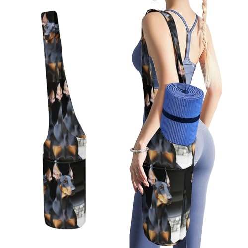 Sac tapis de yoga en toile contre l'humidité avec poche bouteille d'eau
