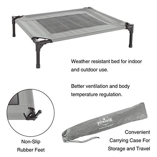 Petmaker 80-PET6084GY Elevated Dog Bed - 30X24-Inch Portable Pet Bed With Non-Slip Feet - Indoor/Outdoor Dog Bed Or Puppy Cot For Pets Up To 50Lbs By Petmaker  thumb #2