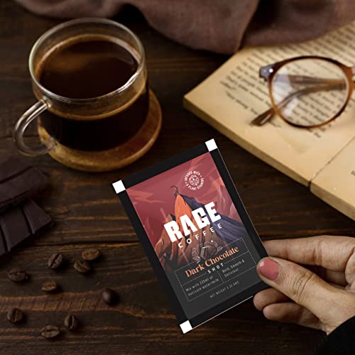 Image of RAGE COFFEE 10 X Instant Coffee Sachets Pack|Dark Chocolate Coffee Flavour|Single Serve|Made Using 100% Arabica Beans - Sachet, 100 Gram