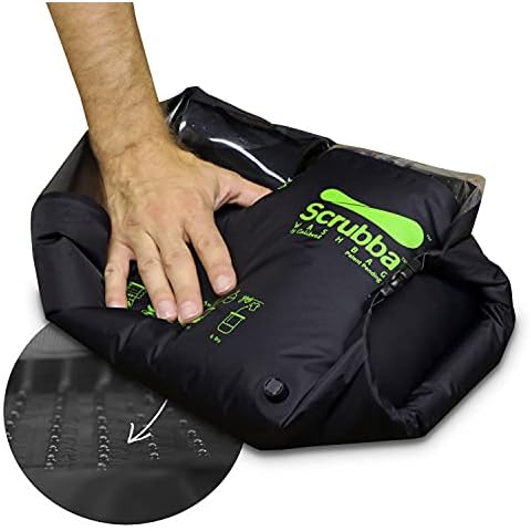 Scrubba Wash Bag Portable Washing Machine - Lightweight Manual Washing Machine for Travel, Camping, Laundry, Baby Clothes - Travel Essentials, Gift - use with Laundry Detergent/Sheets - 5.3 oz. Cover