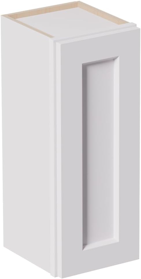 Small Bathroom Cabinets, Solid Wood Over the Toilet Storage Cabinet, Wall Mounted Organizers with Single Shaker Door & Shelves, Easy Assembly for Kitchen, Laundry Room, Corner(12”W×12”D×30”H) - White