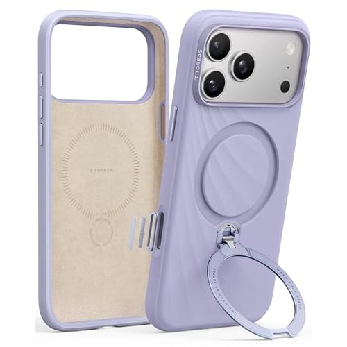 TORRAS Q3 Wind for iPhone 17 Pro Case Silicone, 360 Magnetic Stand, Fit for MagSafe, Camera Control, Safe Soft Elegant Phone Case for iPhone 17 Pro 6.3'', Lilac Haze Purple