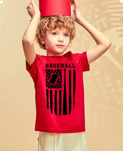 Image of Toddler Boys 4th of July Shirts Kids American Flag T-Shirt Girls Patriotic Short Sleeve Tees Cotton Top Clothes 1-7T