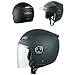 A-Pro Casco Jet Visiera Scooter Moto Quad Omologato ECE 22 05 Nero Opaco XS