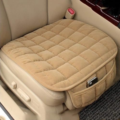 Image of Foam Car Seat Cushion Cover, Convertible Back Seat Extender & Travel Bed, Quilted Padded Seat Protector, Universal Fit for Most Cars, Non-Slip Seat Cushion (1Pcs Beige Cover)