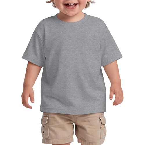 Halfchet Toddler Oversize Short Sleeve Tee, Light Gray, 18-24 Months