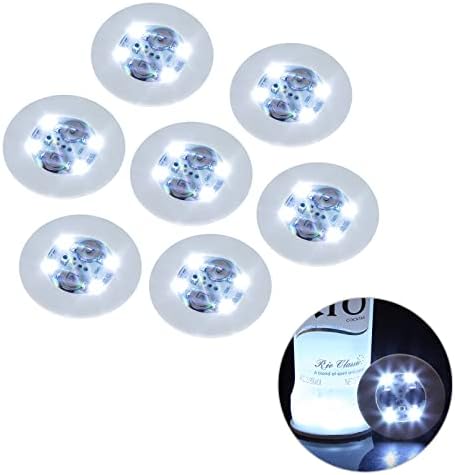 Led Bar Coasters - Led Stickers - Led Bottle Lights - Bottle Glorifies Coaster - Available in 5 Colors,Lit up Wine Liquor Bottles,Led Bar Service Lights at Night Clubs,Wedding,Parties(Cool White)