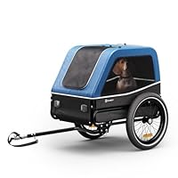 Klarfit Goldie Kinderwagen fietskar honden, ombouwbaar in buggy, 324L volume, waterdicht, geïntegreerde remmen en reflectoren, max. belasting 40kg, zwart