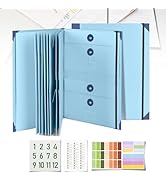Document Organizer, File Folder with Labels and Pockets, Expanding Storage Folder for Important P...