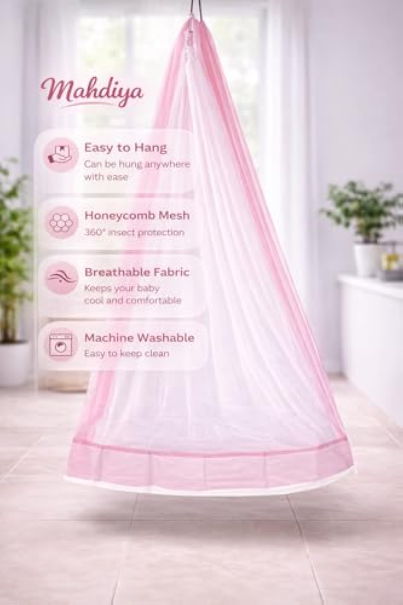 Poly Cotton Mosquito Net for Babies, Premium Quality