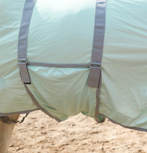 Image of LEAFOREST Horse Mesh Combo Fly Sheet with Adjustable Belly Guard and Detachable Neck Cover Lightweight and Breathable Protect Equines Green 81 inch