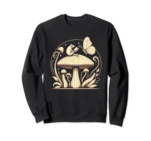 Cottagecore Mushroom Frog Dark Academia Mujeres Goblincore Sudadera