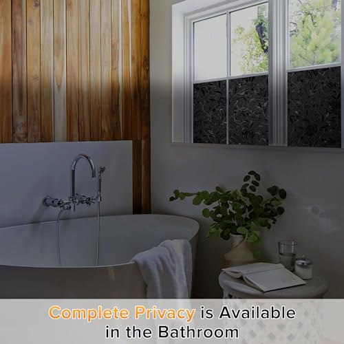 Rabbitgoo A008 Total Blackout Window Film, Heat Blocking Removable Privacy Window Cover, Stained Glass Window Thermal Film, Light Blocker Window Sticker Vinyl Door Window Covering thumb #8