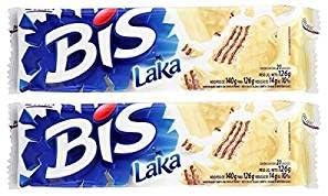 Lacta - Bis - White Chocolate Wafer - 4.44 Oz (PACK OF 2) | Wafer Recheado sabor Chocolate Branco - 126g