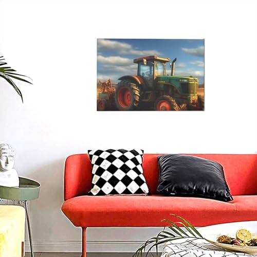 Toile tracteur fantastique 30x45 cm KKLWEGU décoration murale moderne pour salon et chambre