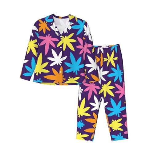 Pyjama à manches longues boutonnées pour femme élégant et confortable en coton