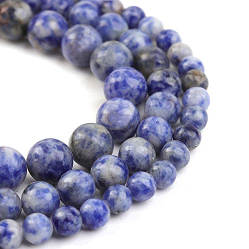 Image of Natural Stone Beads 6mm Bule Sodalite Polished Round Smooth Gemstone Beads for Jewelry Making 15 Inch (Bule Sodalite, 6mm)
