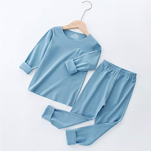 sfdgfhyf 2-Piece Cotton Long Sleeve 𝐏ajamas Set for Kids Toddler Boy Girl Solid Underwear 𝐒nug Fit 4 Year Old2
