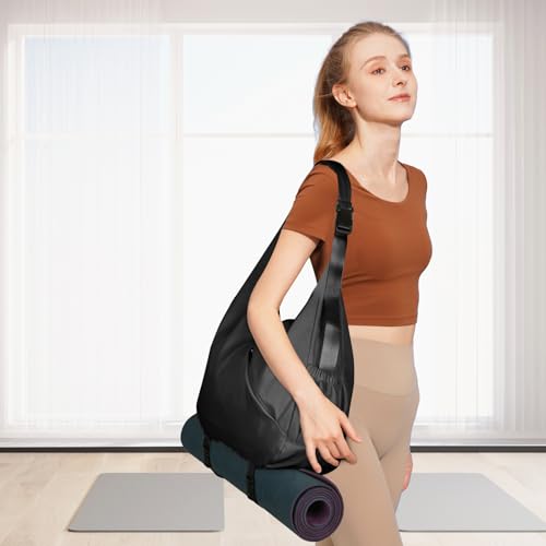 Bolsa esportiva feminina grande para academia de ioga com suporte para tapete de ioga e compartiment