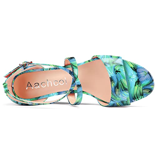 Aachcol Women Platform Sandals Clear Peep Open Toe Ankle Strap Wedge Mid Low Heel Dress Shoes Office Wedding Patent 2 Inch4