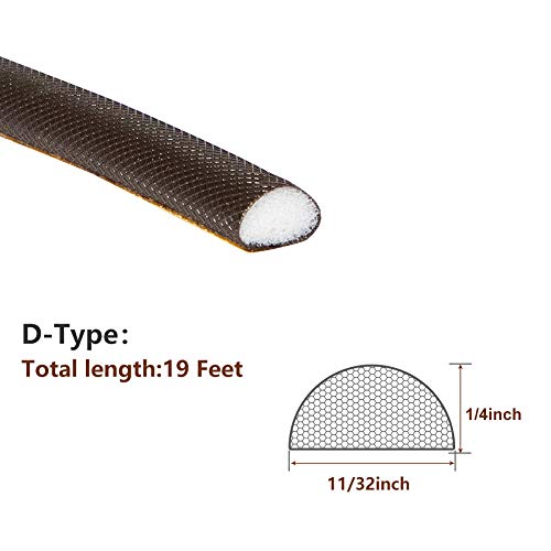 Torrami Self-Stick Pu And Foam D Shape Weather Stripping Seal For Doors And Window Gasket, Frame Side Draft, Insulation Soundproofing (Brown) #TOP2