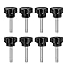 Tool parts 8 Pcs Star Knobs Grips M6 x 25mm Male Thread Steel Zinc Stud Black PP