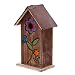A Ting Wooden Carved Floral Birdhouse with Hanging(Brown)