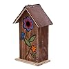 Topadorn Wooden Birdhouse Carved Floral Bird House for Outdoor Yard Garden Porch Patio Country Decor Brown Hanging Bird House Gift for Bird Lovers