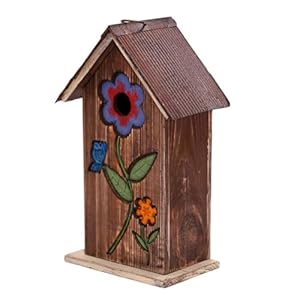 Topadorn Wooden Birdhouse Carved Floral Bird House for Outdoor Yard Garden Porch Patio Country Decor, Brown Hanging Bird House, Gift for Bird Lovers Topadorn Wooden Birdhouse Carved Floral Bird House for Outdoor Yard Garden Porch Patio Country Decor Brown Hanging Bird House Gift for Bird Lovers