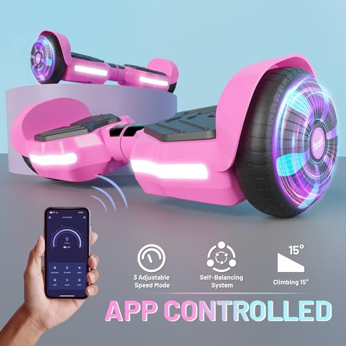Image of SIMATE Scooter, Bluetooth Speakers and LED Light-Up Wheels, APP Control, Dual 250W Motors, 8.5 mph Max Speed & 8.5 Miles Max Range, Gifts for Kids Adults Girls Boys