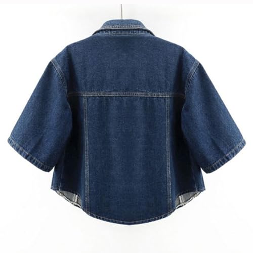 XUNRYAN Denim Jackets Teen Girls Short Sleeve Trendy Casual Button Up Fashion Coat Summer Jacket Outerwear with Pockets4