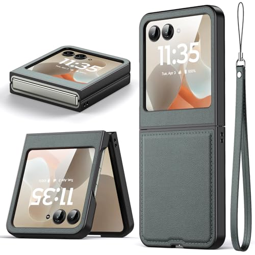 Coque Motorola Razr 2024 en cuir PU vert antichoc Oududianizi